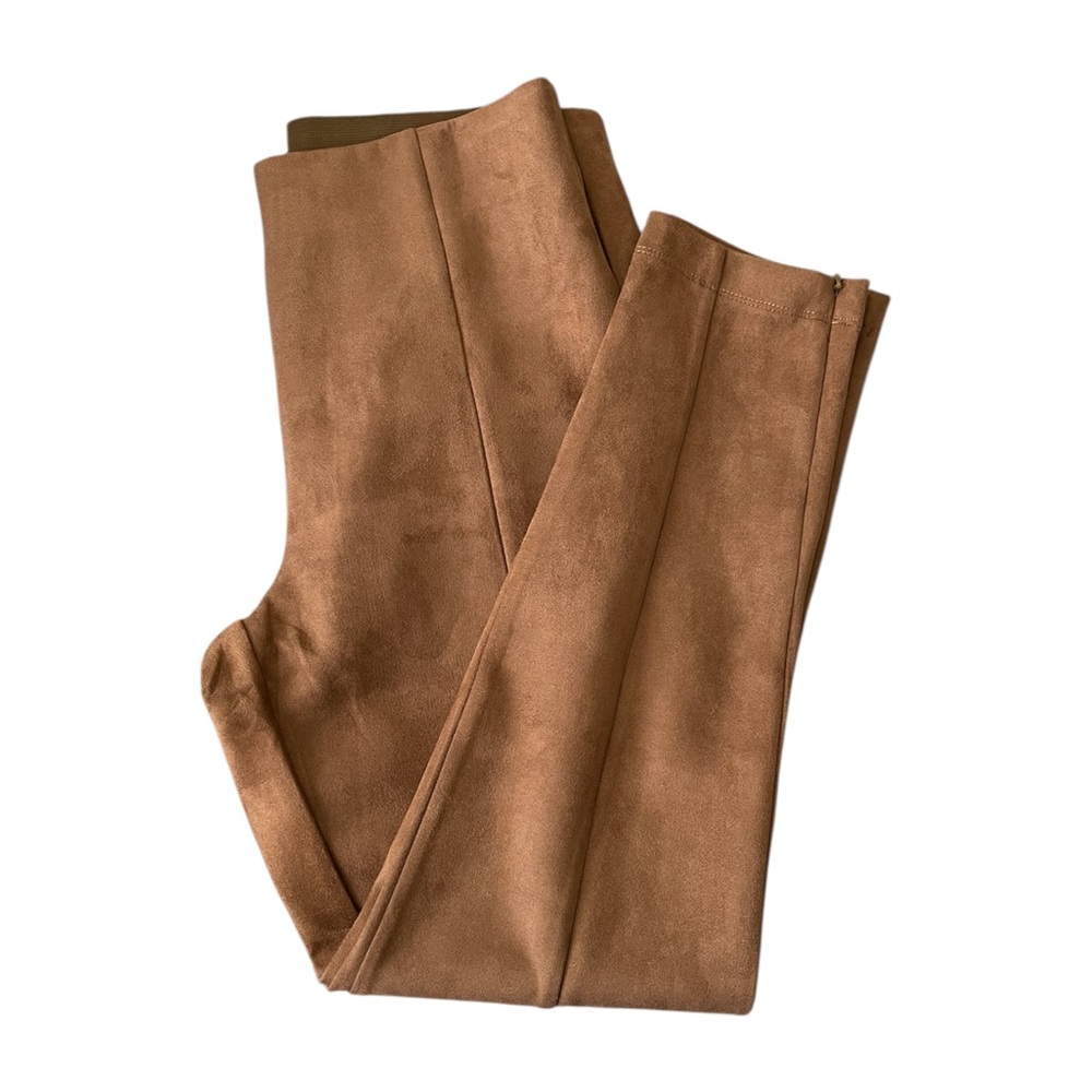 Loft Faux Suede High Rise Tan/Brown Legging Pants